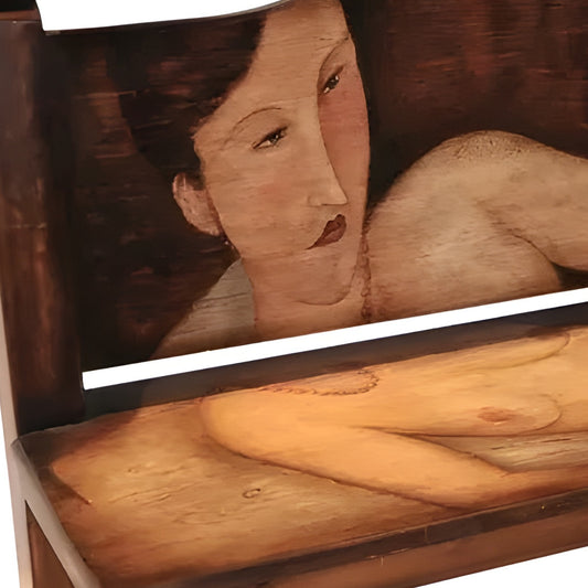 Banca Rústico de Iglesia Con Obra de Arte Modigliani