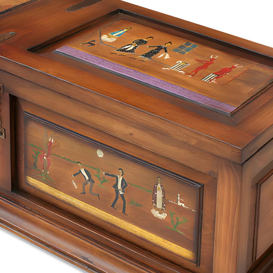 Baúl Rústico con Pinturas de Exvotos