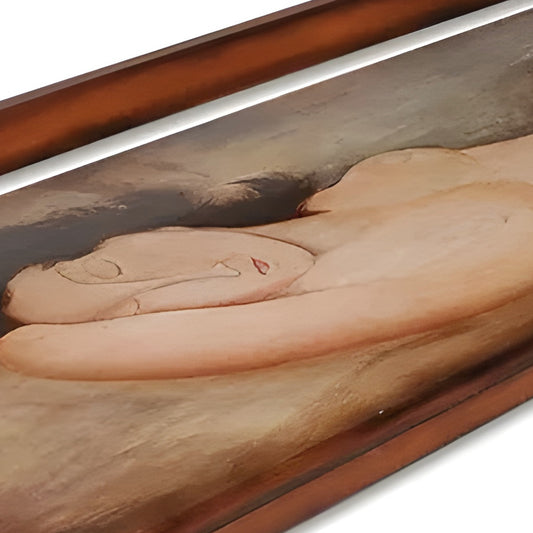 Banca Rústica de Iglesia Con Obra de Arte Modigliani