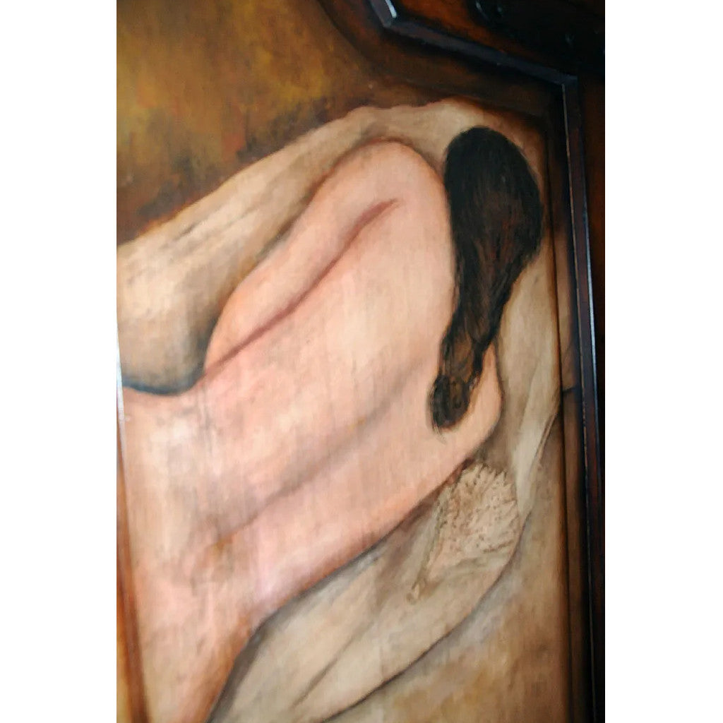 Armario Rustico Grande Decorado Con Obra De Arte