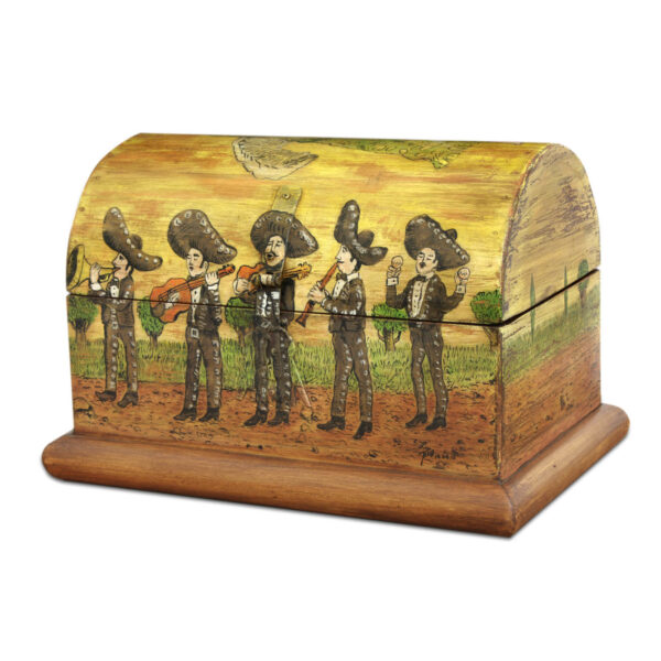 Baúl de madera decorado