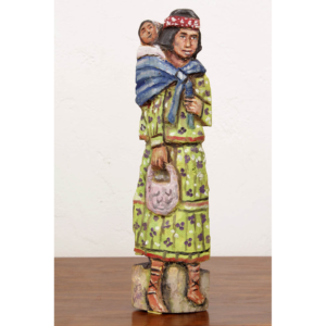 Artesanía de méxico figura tarahumara en madera